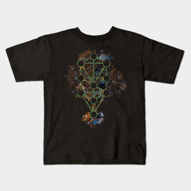 Kabbalah TheTree of Life - Etz haChayim Kids T-Shirt by Nartissima